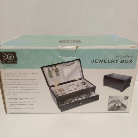 Sarah Peyton Wooden Jewelry Box Dark Finish - Picture 2 of 2